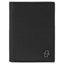 Składany portfel na karty and money pocket Double B Saffiano Grey / Czarny HLG526A