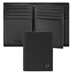 Składany portfel na karty Double B Saffiano Grey / Czarny HLF526A