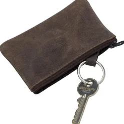 Skórzane etui na klucze, portmonetka, brelok do kluczy / Brązowy V0041-16