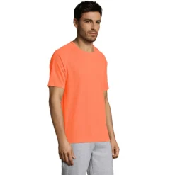 SPORTY Męski T-SHIRT 140g / Neonowy pomarańczowy S11939-NO-XXL