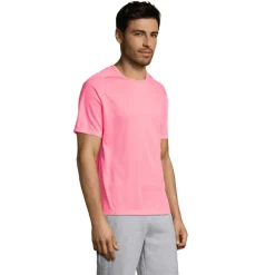 SPORTY Męski T-SHIRT 140g / Neonowy róż 2 S11939-NP-M
