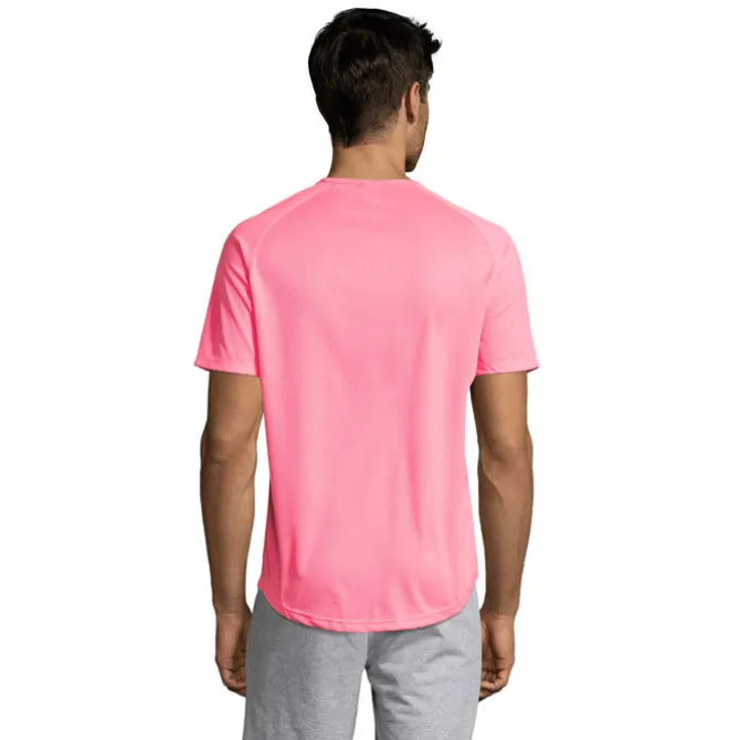 SPORTY Męski T-SHIRT 140g / Neonowy róż 2 S11939-NP-XS