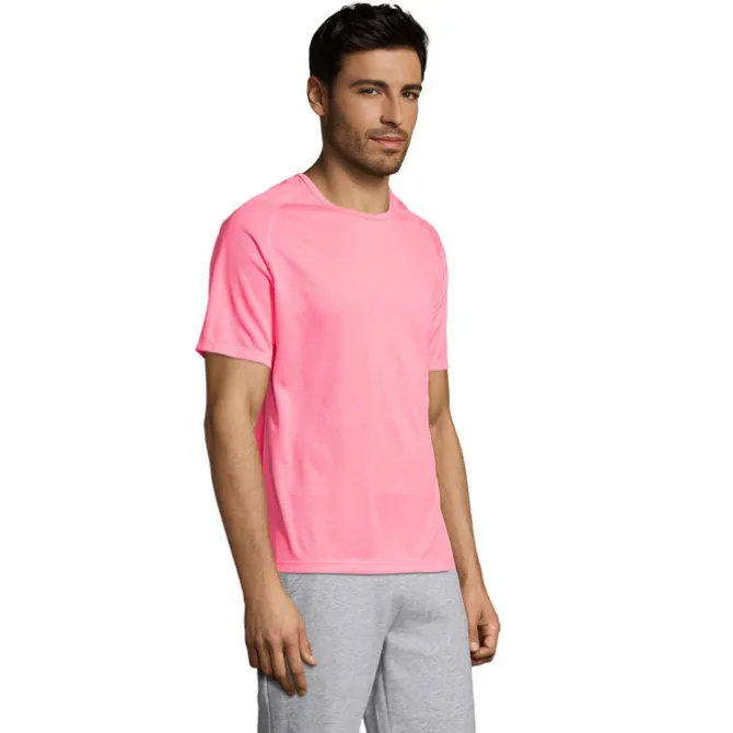 SPORTY Męski T-SHIRT 140g / Neonowy róż 2 S11939-NP-XS