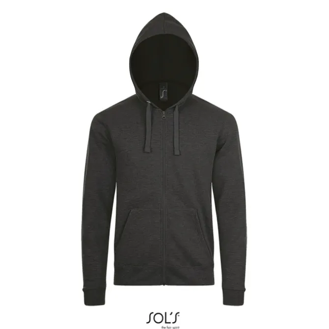 STONE UNI HOODIE 260g / Charcoal melange S01714-CE-3XL