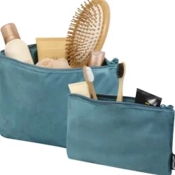 Swift zestaw aksamitnych kosmetyczek z recyklingu z certyfikatem GRS / Deep Sea Green 12076964