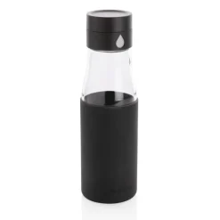Szklana butelka 650 ml Ukiyo, monitorująca ilość wypitej wody / Czarny P436.721