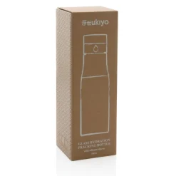 Szklana butelka 650 ml Ukiyo, monitorująca ilość wypitej wody / Czarny P436.721