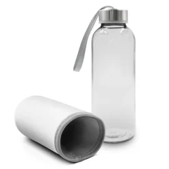 Szklana butelka 420 ml w pokrowcu | Bob / Pomarańczowy V0462-07