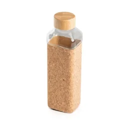 Szklana butelka 640ml z korkowym rękawem / Aquana / Light Brown IP37062738