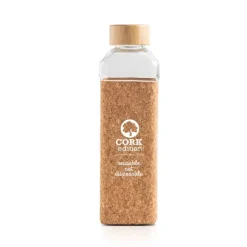 Szklana butelka 640ml z korkowym rękawem / Aquana / Light Brown IP37062738