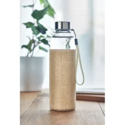 Szklana butelka w etui 500ml / Beżowy MO6168-13