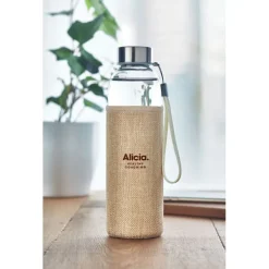 Szklana butelka w etui 500ml / Beżowy MO6168-13