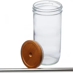 Szklanka z pokrywką i słomką 650 ml BENEDYKT / Przeźroczysty 8384266
