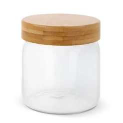 Szklany słoik z bambusową pokrywką 600ml / Transparentny LT95431-N0004