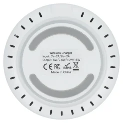 Szybka ładowarka bezprzewodowa 15 W ze wskaźnikiem LED / Biały LT95559-N0001