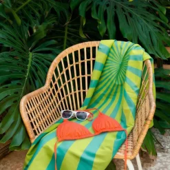 Szybkoschnący ręcznik plażowy R-PET 100×180 cm, sublimacja / Jasnozielony LT97215-N0032