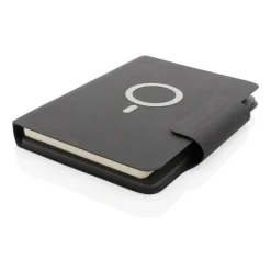 Teczka konferencyjna, notatnik A5, ładowarka bezprzewodowa, power bank 8000 mAh / Czarny P774.312
