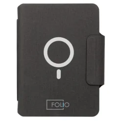 Teczka konferencyjna, notatnik A5, ładowarka bezprzewodowa, power bank 8000 mAh / Czarny P774.312