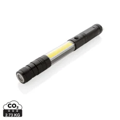 Teleskopowa latarka COB / Czarny P513.891