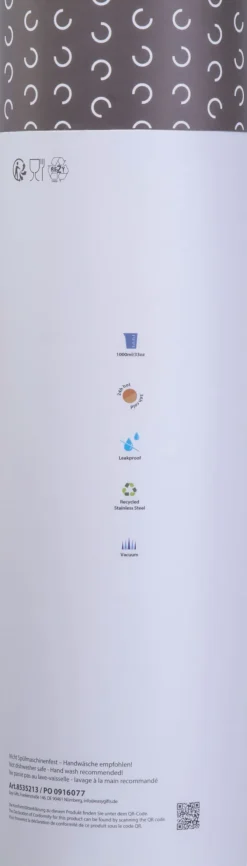 Termos stalowy z recyklingu LE BOURGET MoLu 1000 ml / Beżowy 535213