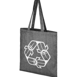 Torba na zakupy z recyklingu o gramaturze 210 g/m² Pheebs / Czarny melanż 12052190