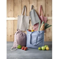 Torba na zakupy z recyklingu o gramaturze 210 g/m² Pheebs / Czerwony melanż 12052191