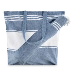 Torba plażowa i ręcznik hammam / Niebieski MO2954-04