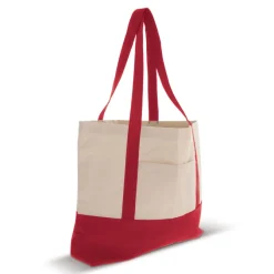 Torba plażowa płótno bawełniane OEKO-TEX® 280g/m² 42x10x30cm / Czerwony LT95247-N0021