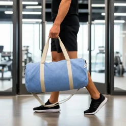 Torba sportowa, podróżna B'RIGHT z bawełny z recyklingu i poliestru z recyklingu | Asha / Niebieski V7288-11