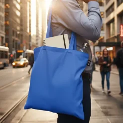 Torba z bawełny z recyklingu i poliestru z recyklingu na zakupy B'RIGHT | Porter / Granatowy V8822-04