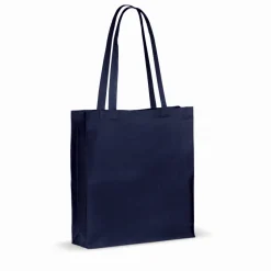 Torba z bawełny z recyklingu z dnem 140g/m² 38x10x42cm / Ciemnoniebieski LT95242-N0010