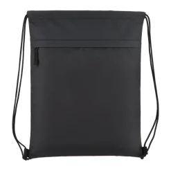 Torba ze sznurkiem z powlekanego PU R-PET 600D, wymiary 33 x 42 cm / Czarny LT91394-N0002