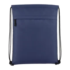 Torba ze sznurkiem z powlekanego PU R-PET 600D, wymiary 33 x 42 cm / Ciemnoniebieski LT91394-N0010