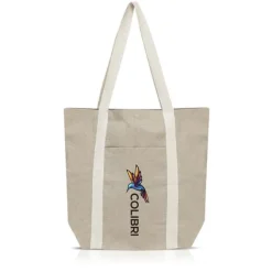 Torba z recyklingowej bawełny 300g z zewnętrzną kieszenią / DAILYBAG / Beżowy IP31117281