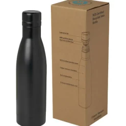 Vasa butelka ze stali nierdzwenej z recyklingu z miedzianą izolacją próżniową o pojemności 500 ml posiadająca certyfikat RCS / Czarny 10073690