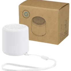 Velkis głośnik bezprzewodowy Bluetooth® o mocy 3 W z tworzyw sztucznych pochodzących z recyklingu / Biały 12448501