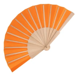 Wachlarz ręczny drewno i R-PET / Pomarańczowy LT90523-N0026