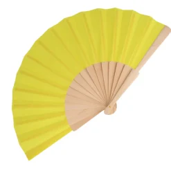 Wachlarz ręczny drewno i R-PET / żółty LT90523-N0041
