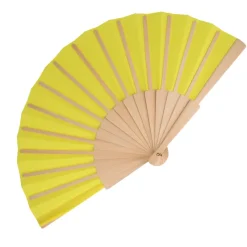 Wachlarz ręczny drewno i R-PET / żółty LT90523-N0041