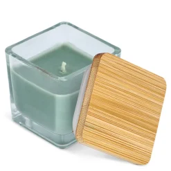 Świeca roślinna Chakra w szklanym słoiku / Oliwkowa zieleń LT90747-N0043