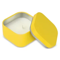 Świeca zapachowa Ananda na bazie roślin w puszce z recyklingu / żółty LT90744-N0041