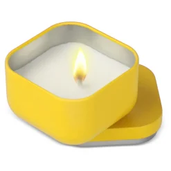 Świeca zapachowa Ananda na bazie roślin w puszce z recyklingu / żółty LT90744-N0041