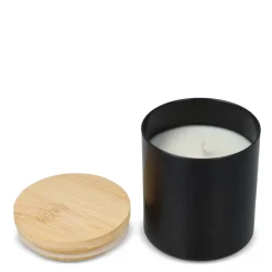 Świeca zapachowa Bhakti na bazie roślin w aluminiowym słoiku z recyklingu / Czarny LT90745-N0002