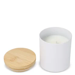 Świeca zapachowa Bhakti na bazie roślin w aluminiowym słoiku z recyklingu / Biały LT90745-N0001