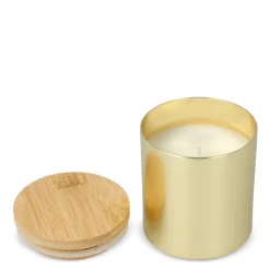 Świeca zapachowa Bhakti na bazie roślin w aluminiowym słoiku z recyklingu / Złoty LT90745-N0006