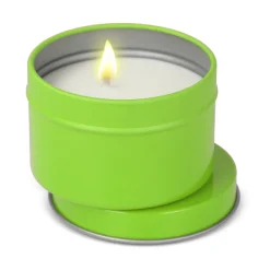 Świeca zapachowa Kirtan na bazie roślin w dużej puszce z recyklingu / Jasnozielony LT90741-N0032