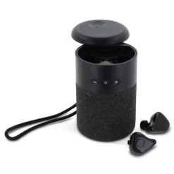 Wireless speaker William with TWS earbuds / Czarny LT95018-N0002