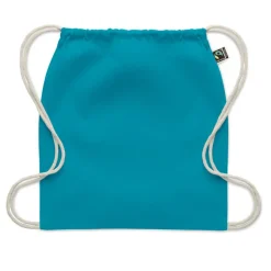 Worek ze sznurkiem Fairtrade 18 / Turkusowy MO2591-12