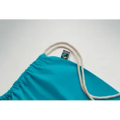 Worek ze sznurkiem Fairtrade 18 / Turkusowy MO2591-12