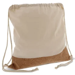 Worek z korkowym spodem i bawełnianymi sznurkami 38x41cm / Ecru LT95269-N0054